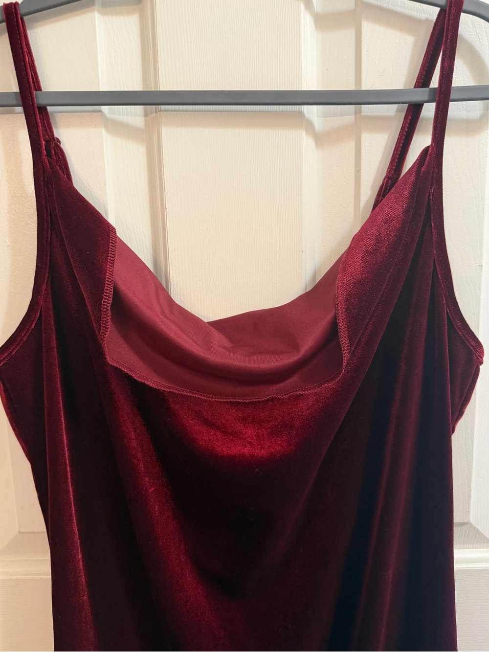 SHEIN Burgundy Velvet Cowl Neck Strapless Slip Dress 2XL - Picture 2 of 4